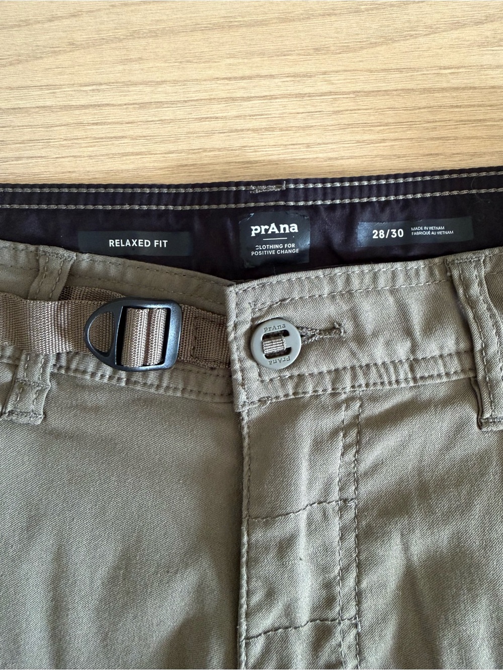 prAna Stretch Zion Relaxed Cargo Pants Olive Brown 28x30 Hiking - Picture 7 of 14